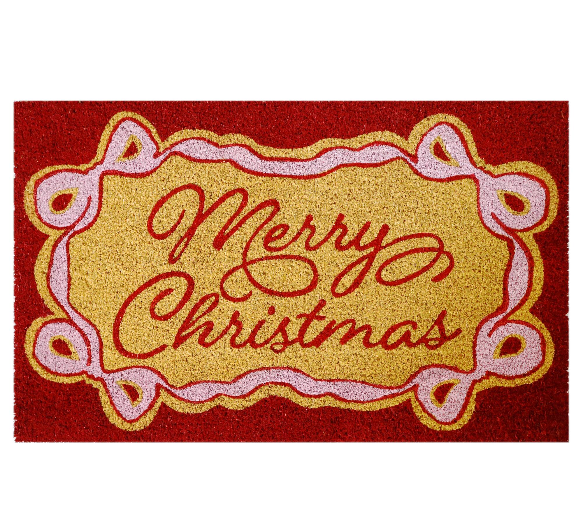 Merry Christmas with Pink Bows Doormat by Ashland®